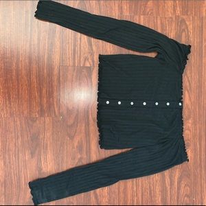 Black off the shoulder crop top